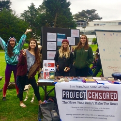 group of students project censored tabling