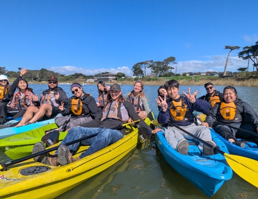 A group learn to kayak in RPT 230